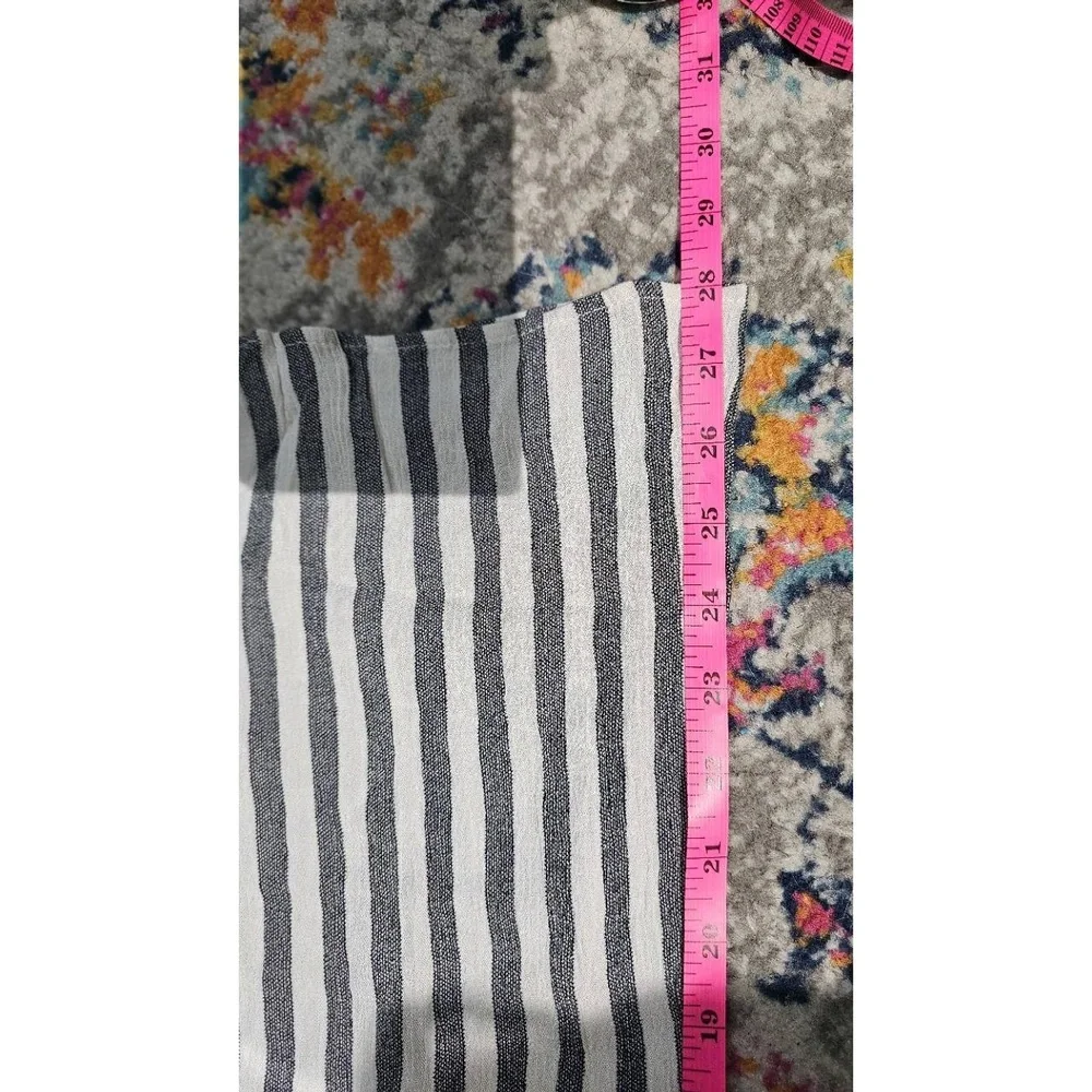 SADIE And SAGE White and Grey LooseFit Striped Boho Pants Womens Small‎